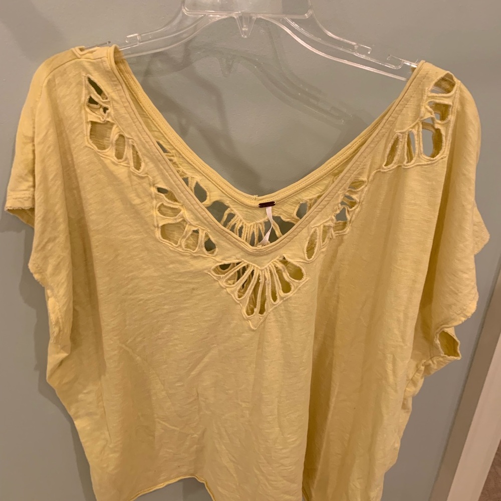 yellow free people top